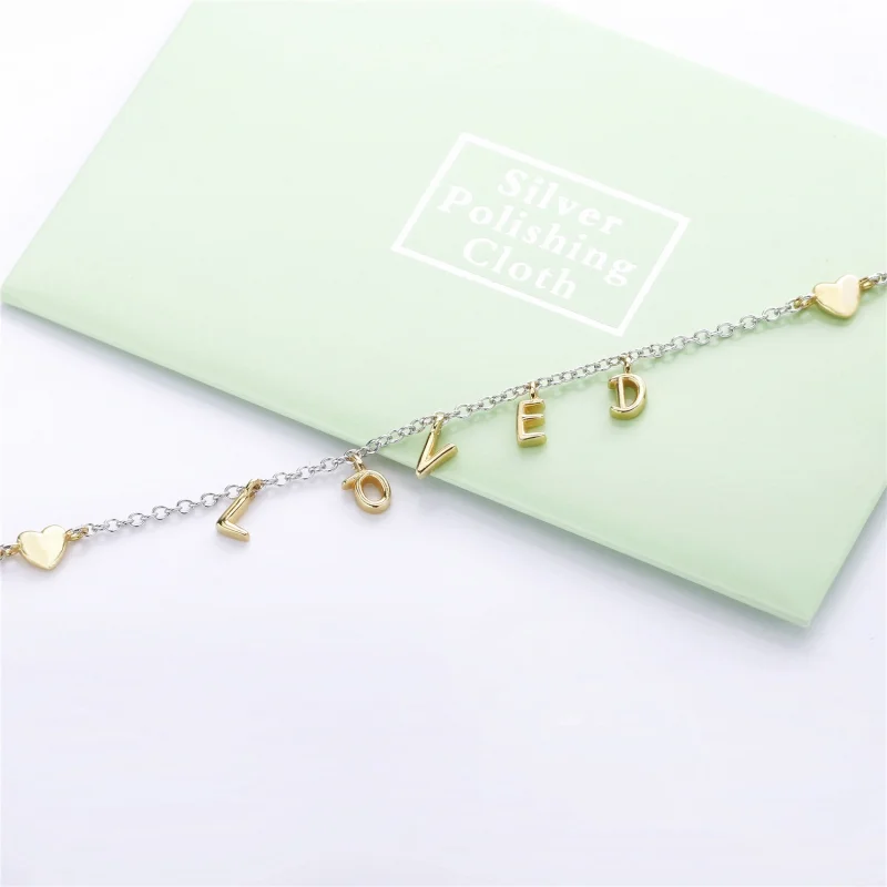 (image for) PANDORA Two-Tone Loved Script Bracelet - 567804 - View 3