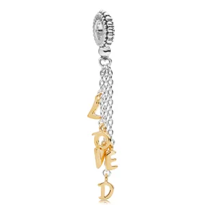 (image for) PANDORA Two-Tone Loved Script Dangle Charm - 767831