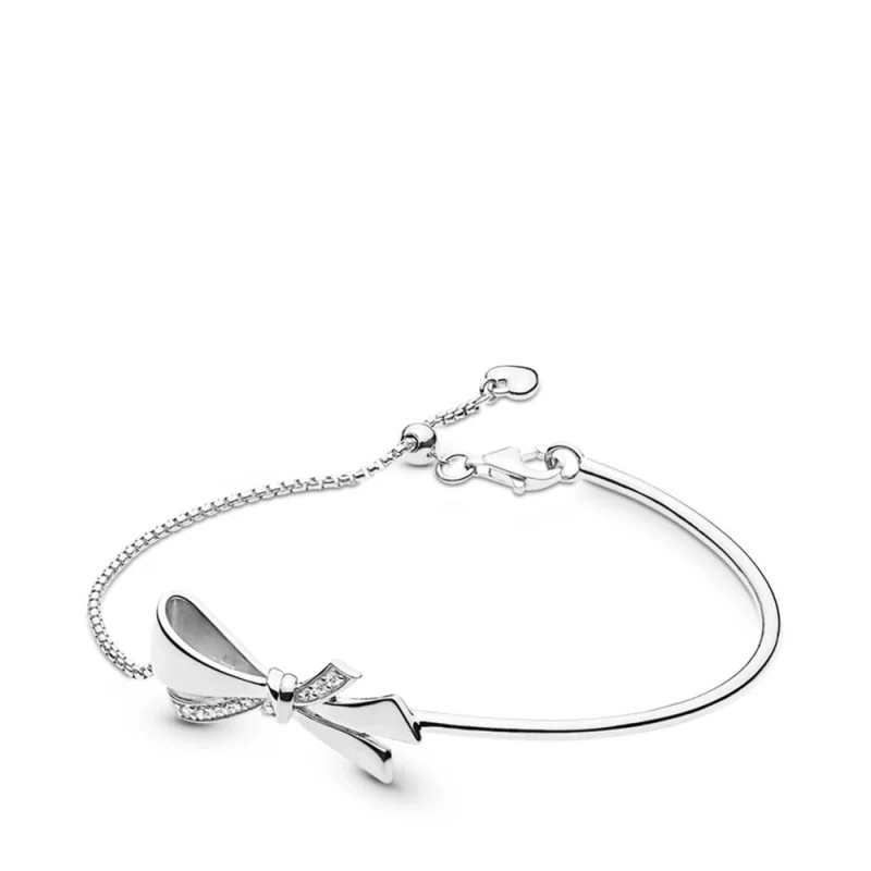 (image for) PANDORA Brilliant Bow Bangle Bracelet - 597242CZ - View 2