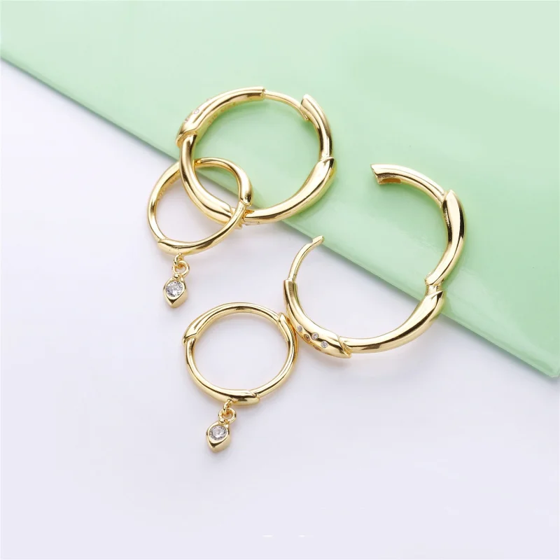 (image for) Flower Stem Hoop Earrings, Pandora Shine™ - 267927CZ - View 3