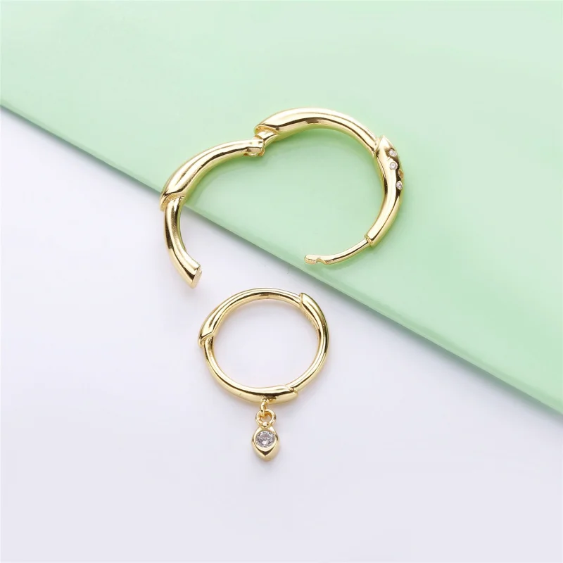 (image for) Flower Stem Hoop Earrings, Pandora Shine™ - 267927CZ - View 4