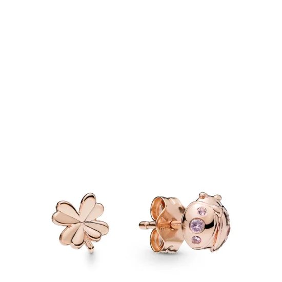 (image for) Four-Leaf Clover & Ladybird Earrings, Pandora Rose™ - 287960NPO