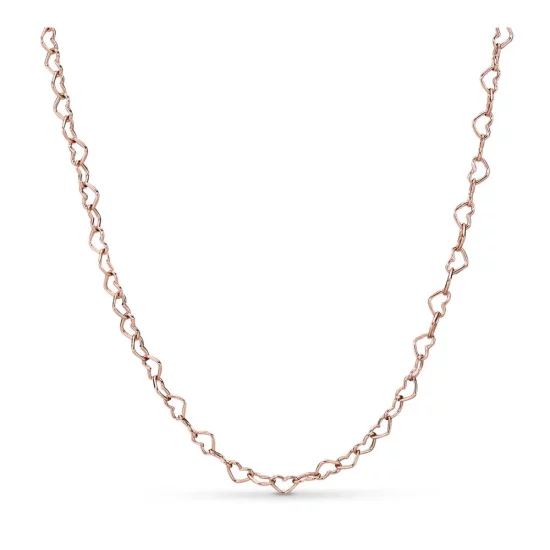 Joined Hearts Necklace, Pandora Rose™ - 387961