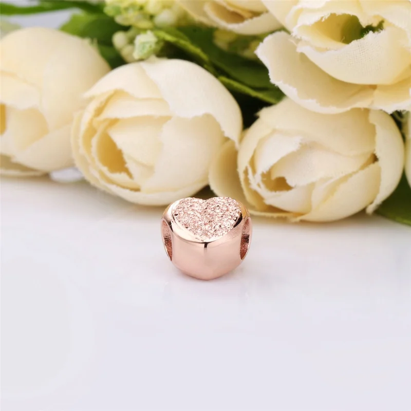 (image for) Matte Brilliance Heart Charm, Pandora Rose™ - 787881 - View 4