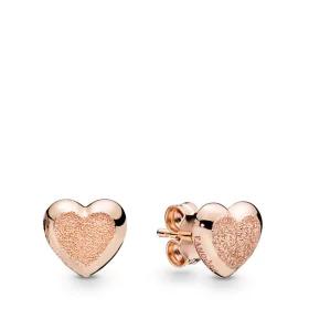 Matte Brilliance Hearts Earrings, Pandora Rose™ - 287928 Matte Brilliance Hearts Earrings, Pandora Rose™ - 287928