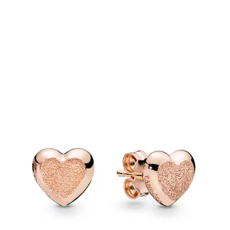 Matte Brilliance Hearts Earrings, Pandora Rose™ - 287928