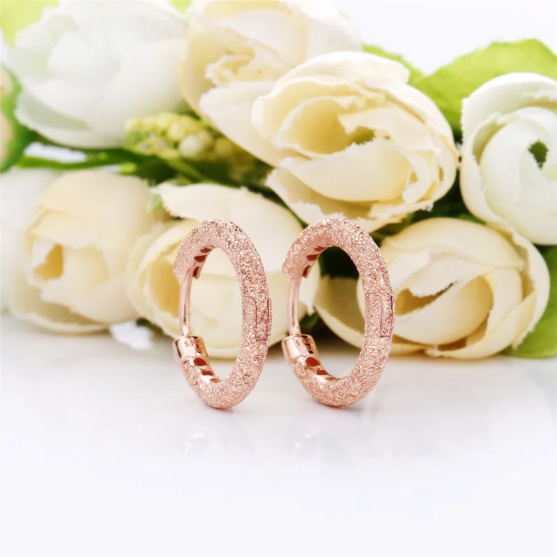 (image for) Matte Brilliance Hoop Earrings, Pandora Rose™ - 287930 - View 2