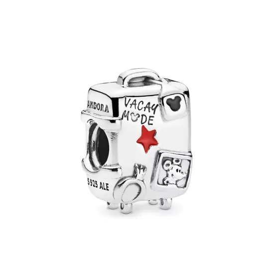Mickey and Minnie Mouse \'Vacay Mode\' Suitcase Charm by Pandora Jewelry - 7501057372312P