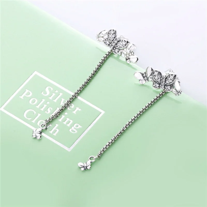 (image for) PANDORA Bedazzling Butterflies Stud Earrings - 297964CZ - View 2