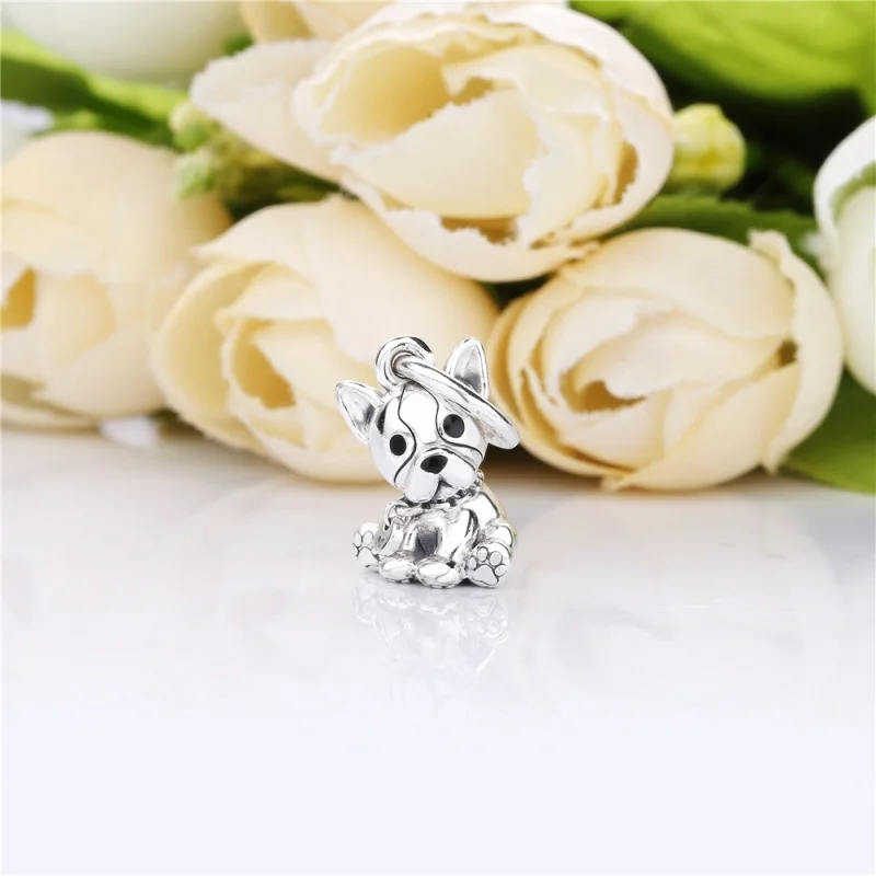(image for) PANDORA Bulldog Puppy Dangle Charm - 798008EN16 - View 2