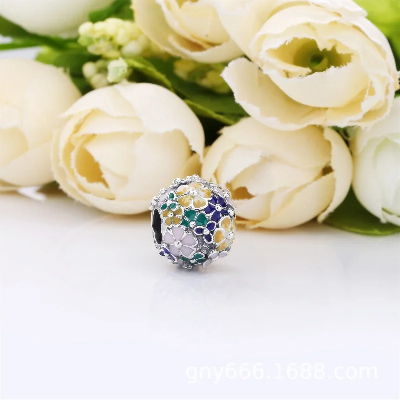 (image for) PANDORA Classic Flower Arrangement Charm - 797907ENMX - View 2