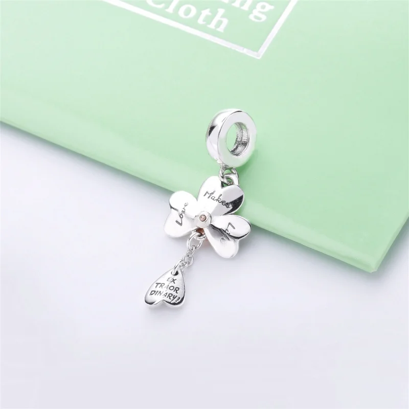 (image for) PANDORA Clover & Ladybird Dangle Charm - 787877 - View 3