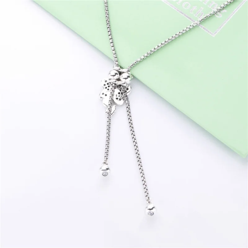 (image for) PANDORA Dazzling & Dancing Butterflies Necklace - 397911CZ - View 3