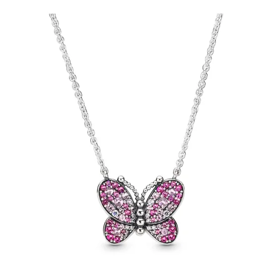 (image for) PANDORA Dazzling Pink Butterfly Necklace - 397931NCCMX-50