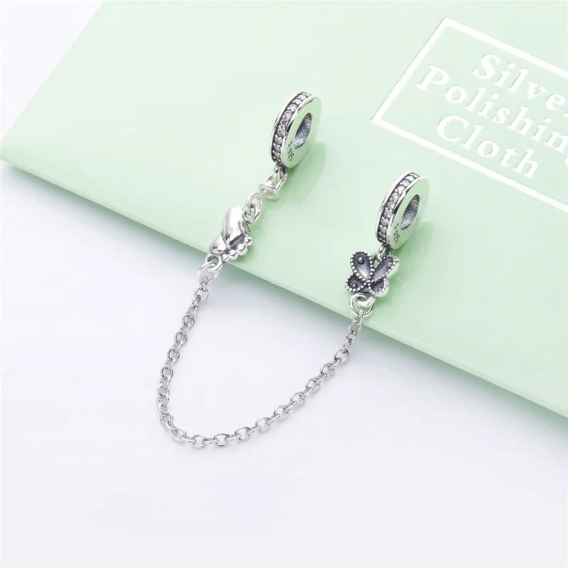 (image for) PANDORA Decorative Butterflies Safety Chain - 797865CZ - View 2