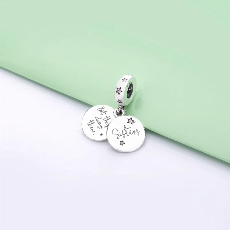 (image for) PANDORA Forever Sisters Dangle Charm - 798012FPC - View 3