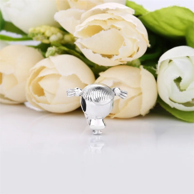 (image for) PANDORA Girl with Pigtails Charm - 798016EN160 - View 3