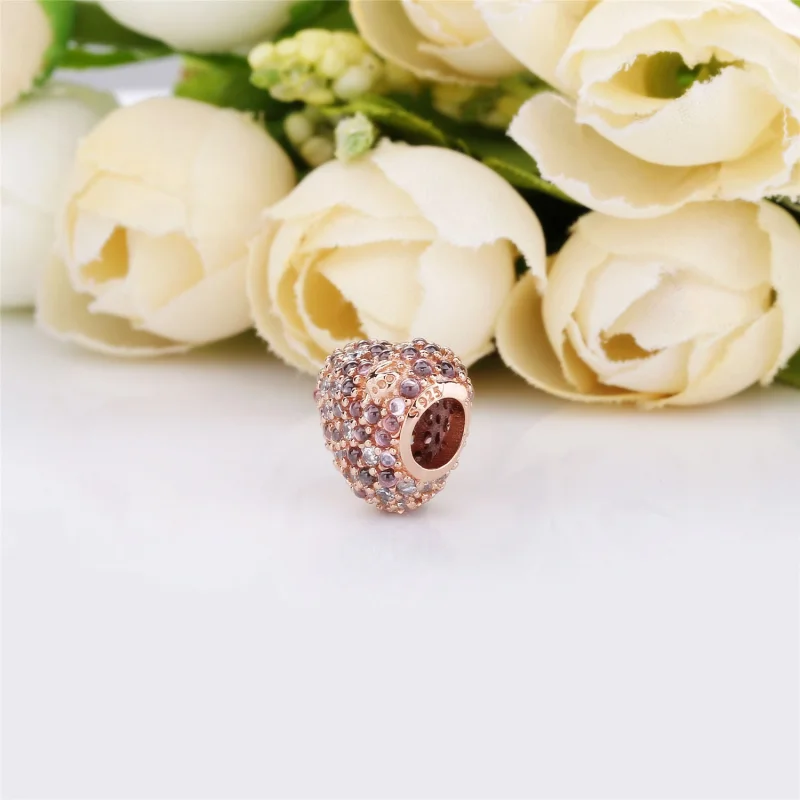 (image for) PANDORA Gleaming Ladybird Heart Charm - 787894NPOMX - View 4
