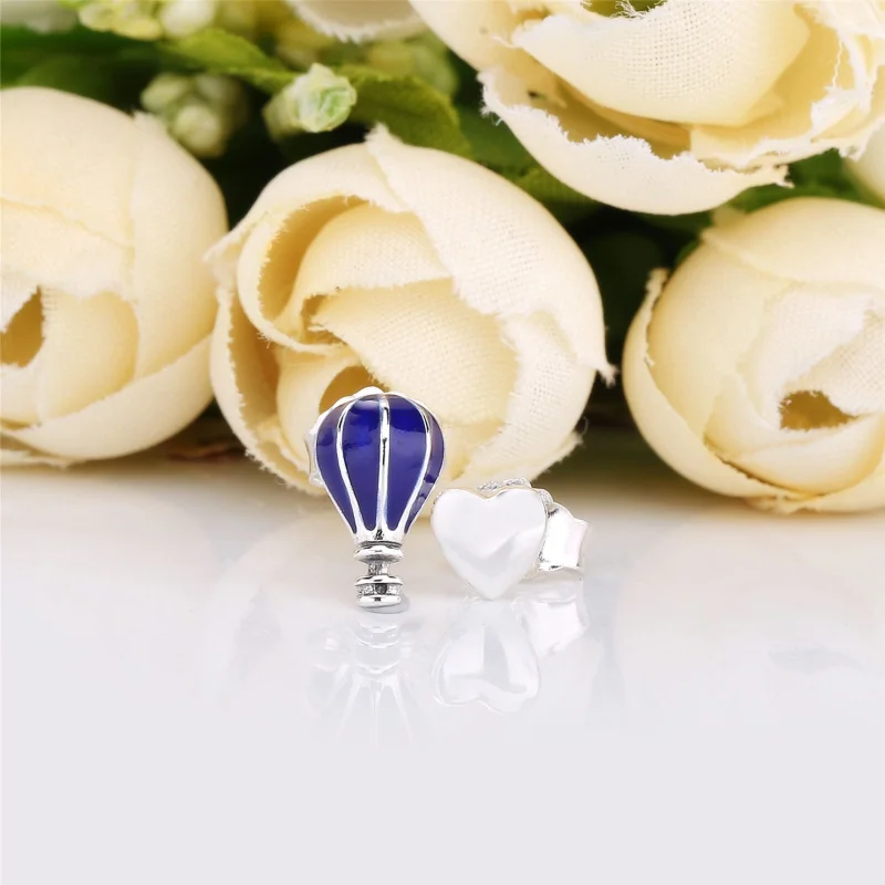 (image for) PANDORA Hot Air Balloon & Heart Stud Earrings - 298058EN195 - View 2