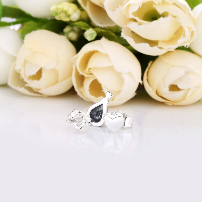 (image for) PANDORA Hot Air Balloon & Heart Stud Earrings - 298058EN195 - View 4