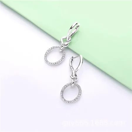 PANDORA Knotted Heart Dangle Earrings - 298110CZ