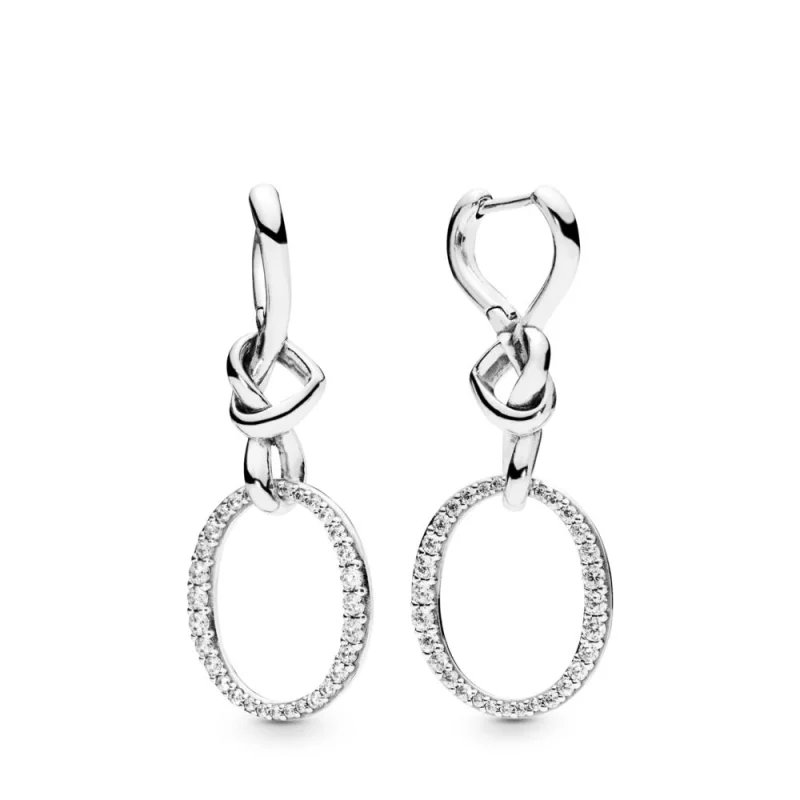 (image for) PANDORA Knotted Heart Dangle Earrings - 298110CZ - Product Image