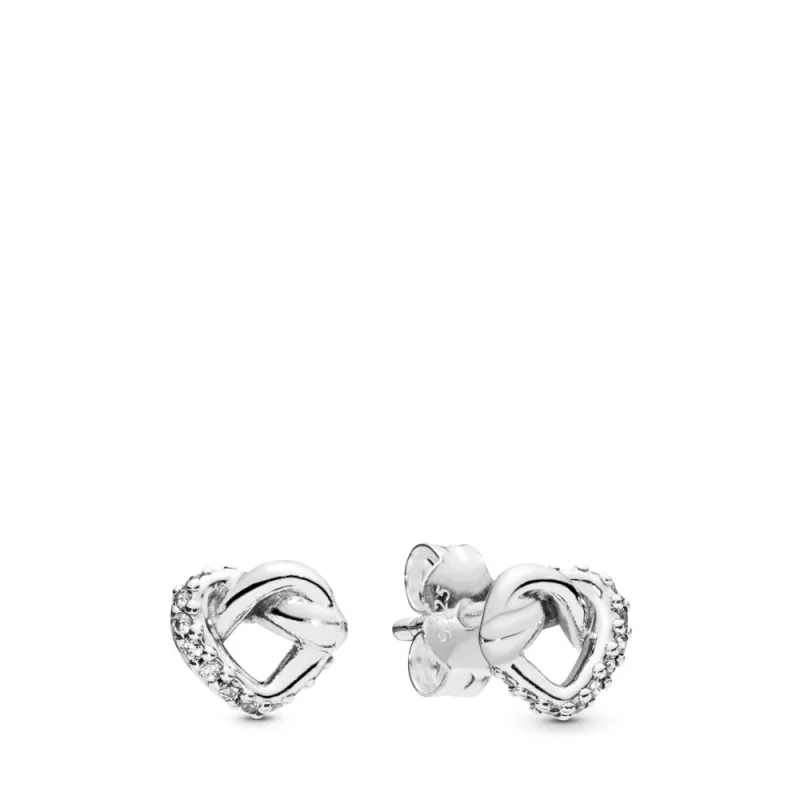 (image for) PANDORA Knotted Heart Stud Earrings - 298019CZ - Product Image