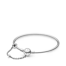 PANDORA Limited Edition Moments Silver Bangle, True Uniqueness Clasp - 597846CZ PANDORA Limited Edition Moments Silver Bangle, True Uniqueness Clasp - 597846CZ
