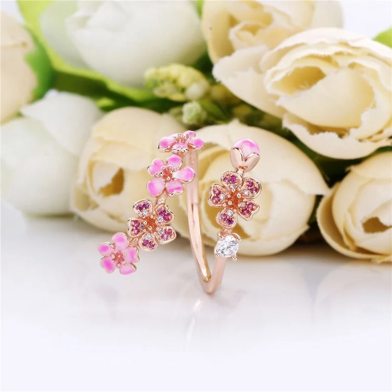(image for) PANDORA Peach Blossom Flower Branch Ring - 188088NCCMX - View 2