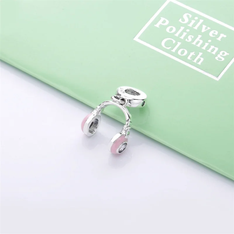 (image for) PANDORA Pink Headphones Dangle Charm - 797902EN160 - View 3