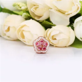 PANDORA Sparkling Peach Blossom Flower Charm - 788079CZ PANDORA Sparkling Peach Blossom Flower Charm - 788079CZ