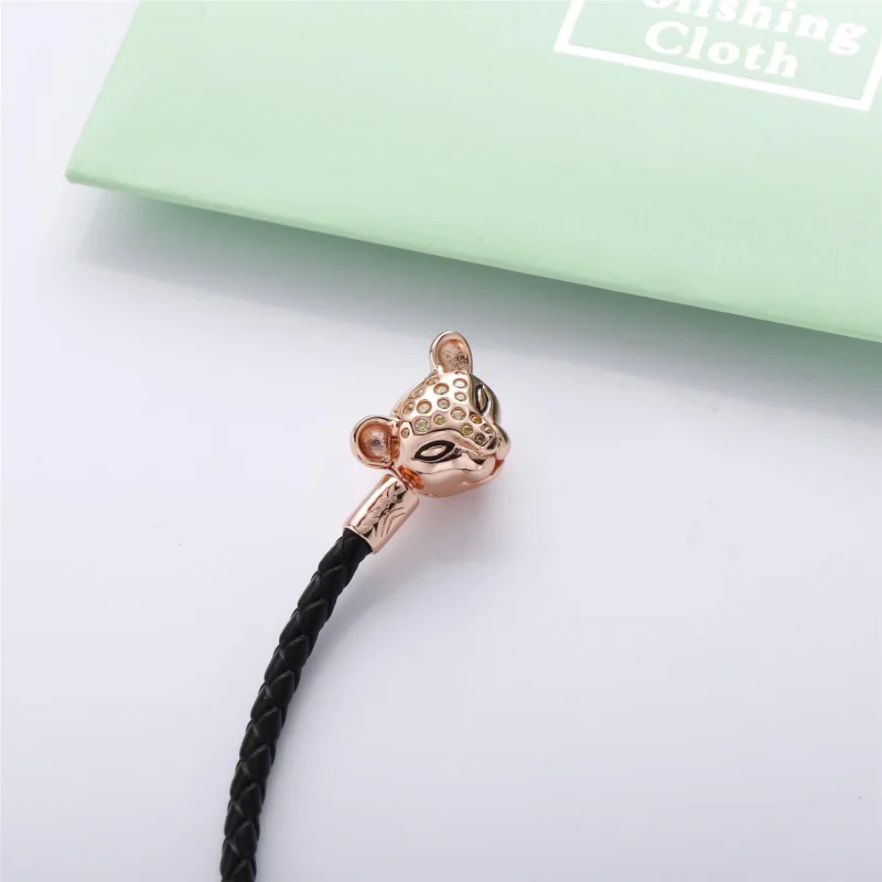 (image for) Sparkling Lion Princess, Woven Leather Bracelet, Pandora Rose™ - 588053CBK-S - View 3