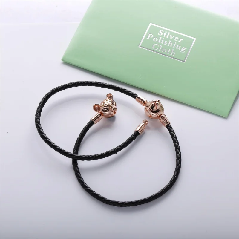 (image for) Sparkling Lion Princess, Woven Leather Bracelet, Pandora Rose™ - 588053CBK-S - View 5