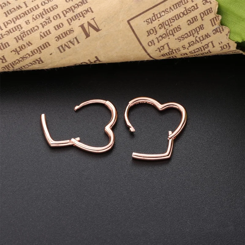 (image for) PANDORA Asymmetrical Heart Hoop Earrings - 288307 - View 3