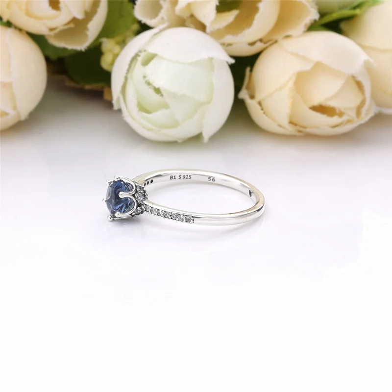 (image for) Pandora Blue Sparkling Crown Ring 198289NSWB-48 - 198289NSWB - View 2