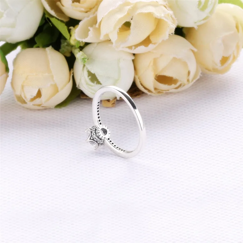 (image for) PANDORA Clear Sparkling Crown Solitaire Ring - 198289CZ - View 3