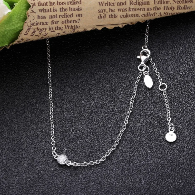 (image for) PANDORA Dazzling Dainty Droplets Chain Necklace - 590525CZ - View 3