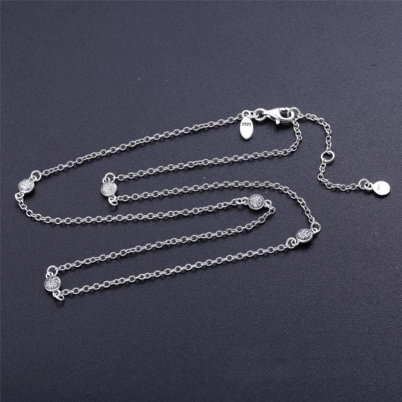 (image for) PANDORA Dazzling Dainty Droplets Chain Necklace - 590525CZ - View 4