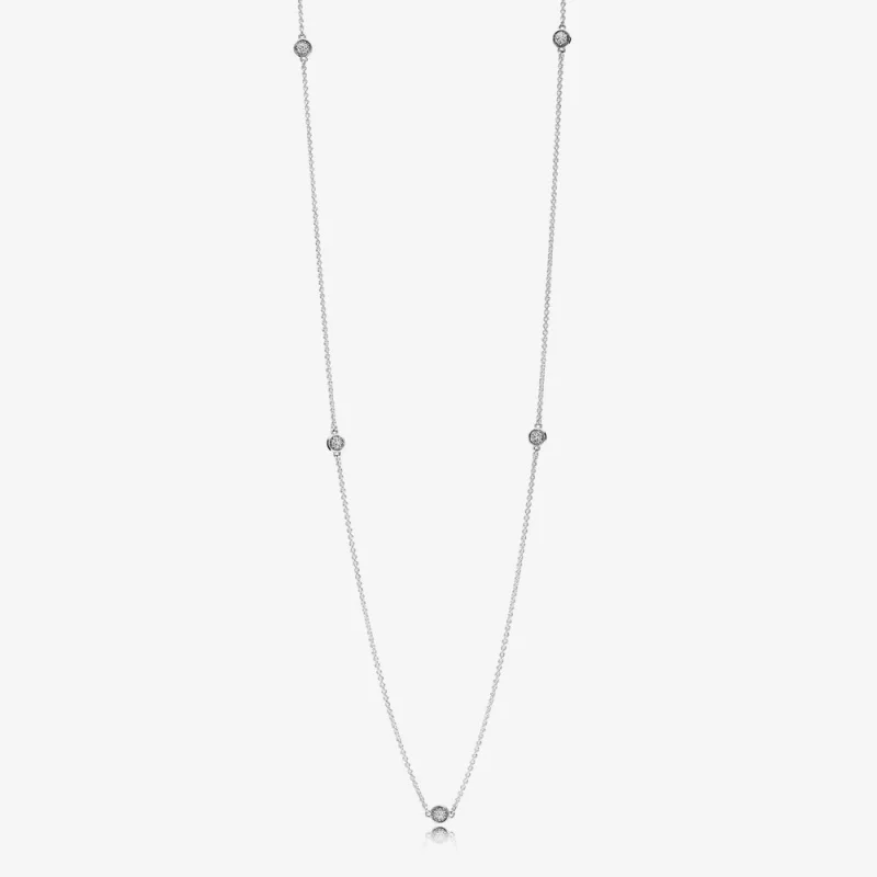 (image for) PANDORA Dazzling Dainty Droplets Chain Necklace - 590525CZ - Product Image
