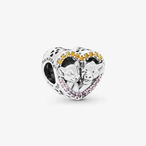 (image for) PANDORA Disney Lion King Simba Nala Heart Charm - 798044NPRMX
