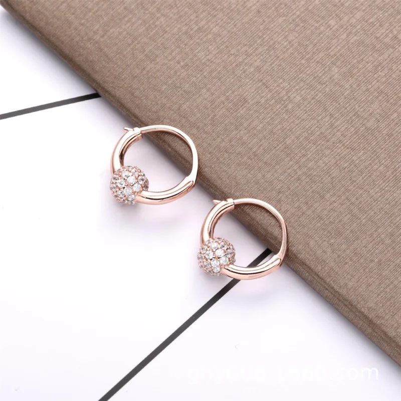 (image for) PANDORA Pave Bead Hoop Earrings - 288294CZ - View 2