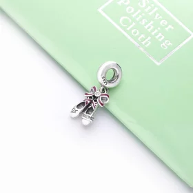 PANDORA Pink Ballerina Shoes Dangle Charm - 798339CZ PANDORA Pink Ballerina Shoes Dangle Charm - 798339CZ