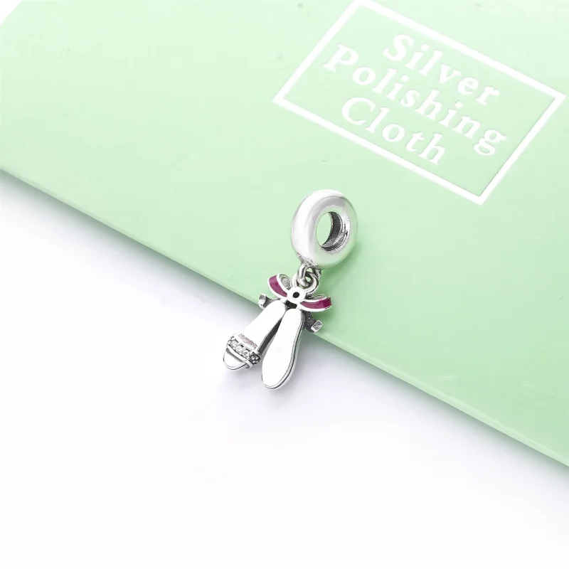 (image for) PANDORA Pink Ballerina Shoes Dangle Charm - 798339CZ - View 3