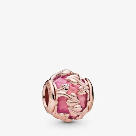 PANDORA Pink Decorative Leaves Charm - 788238SSP PANDORA Pink Decorative Leaves Charm - 788238SSP