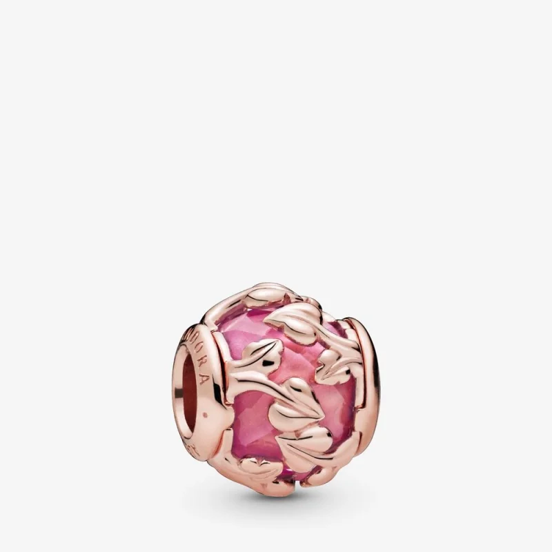 (image for) PANDORA Pink Decorative Leaves Charm - 788238SSP - Product Image
