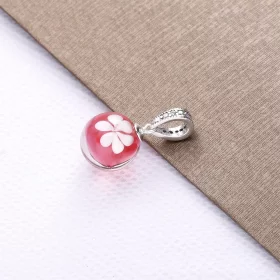 PANDORA Pink Peach Blossom Flower Murano Glass Dangle Charm - 798082CZ PANDORA Pink Peach Blossom Flower Murano Glass Dangle Charm - 798082CZ