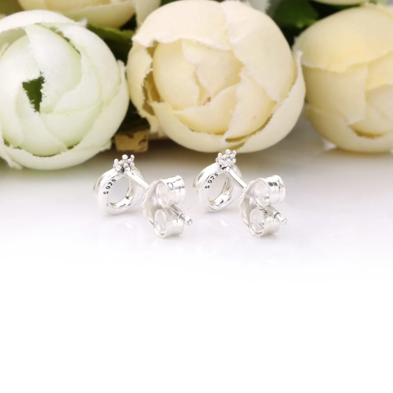 (image for) PANDORA Polished Crown O Stud Earrings - 298295 - View 3