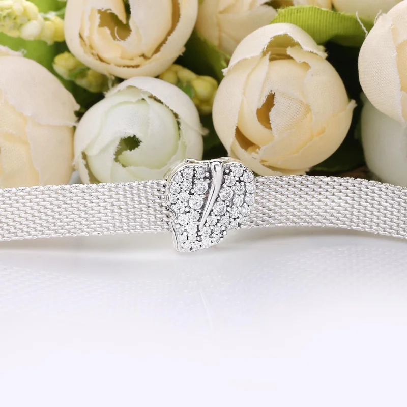 (image for) PANDORA Sparkling Leaf Clip Charm - 798293CZ - View 4