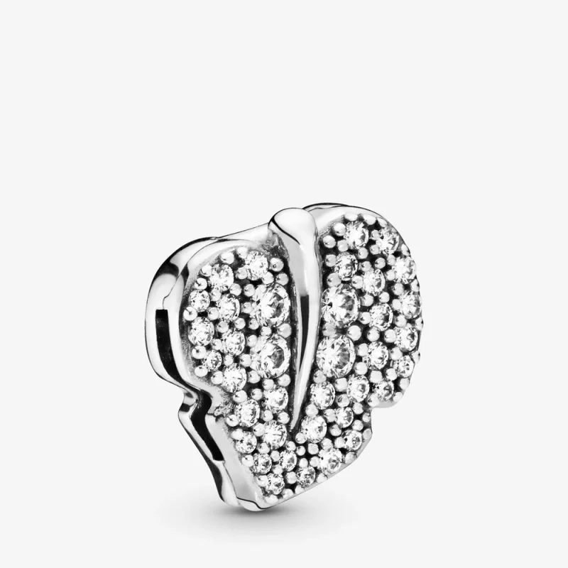 (image for) PANDORA Sparkling Leaf Clip Charm - 798293CZ - Product Image