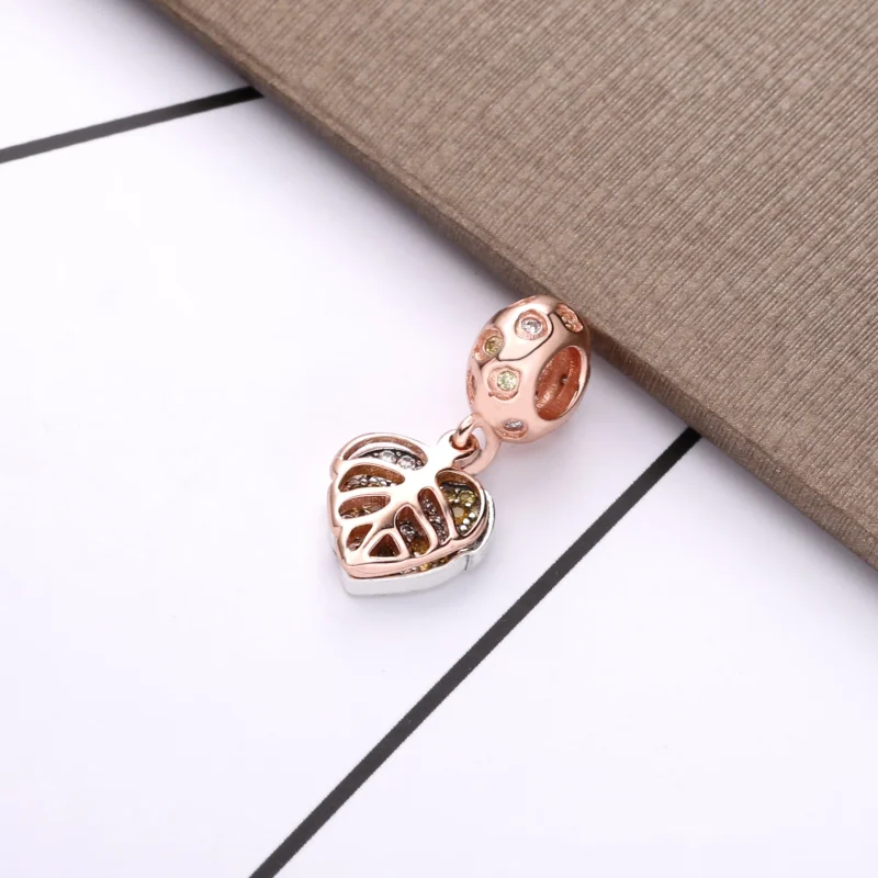 (image for) PANDORA Sparkling Leaves Dangle Charm - 788247CZ - View 4